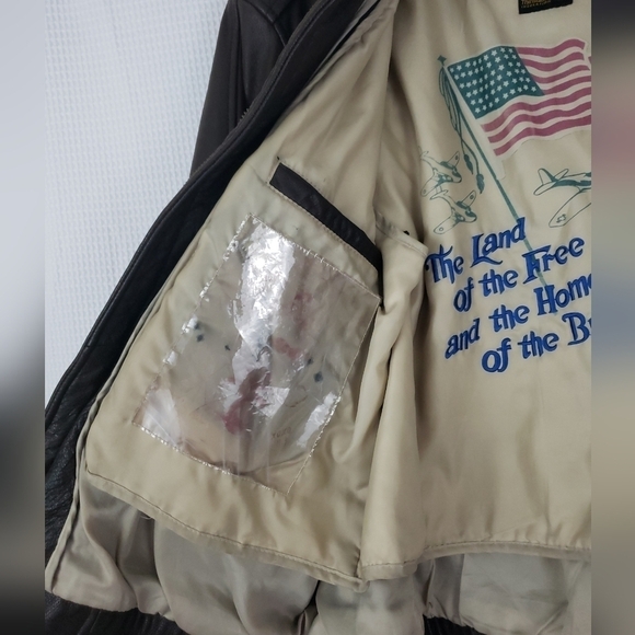 Vtg 80s Wilsons Leather Jacket Men's L A 2 Bomber Flight Motorcycle Brown Heavy. - Picture 8 of 15